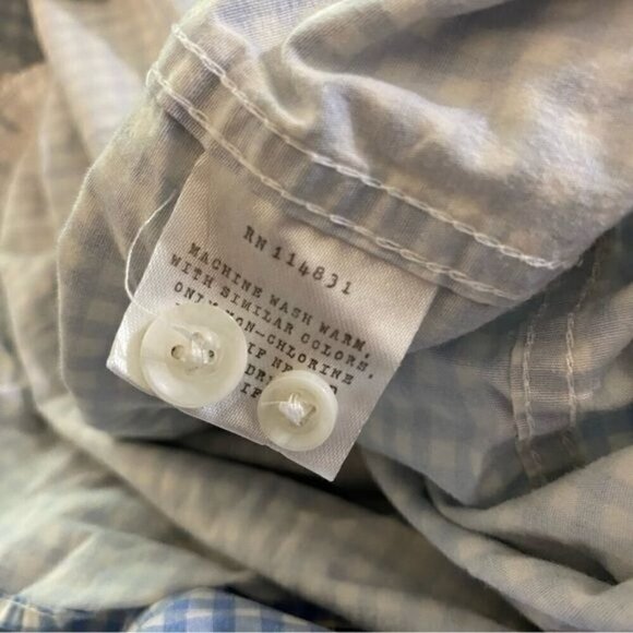 Society of Threads Checkered Long Sleeve Button Down Shirt Light Blue White 2XLT - Picture 6 of 6